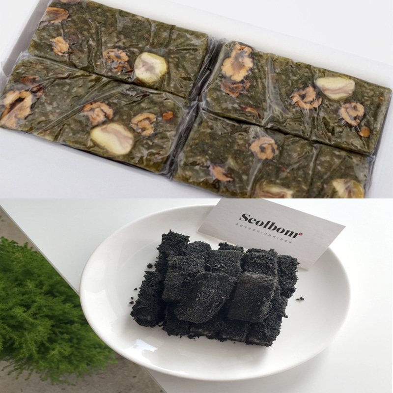 서민갑부떡집 제주쑥구름떡 + 흑임자인절미 반반세트 (중/대 사이즈 택1)